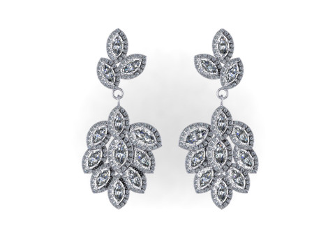 Diamond earring 3d render - 1 3Dプリントモデル