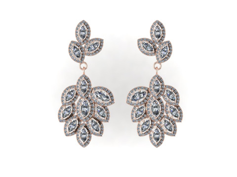 Diamond earring 3d render - 1 3Dプリントモデル