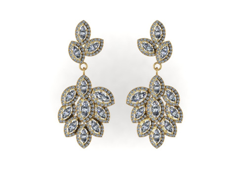 Diamond earring 3d render - 1 3Dプリントモデル