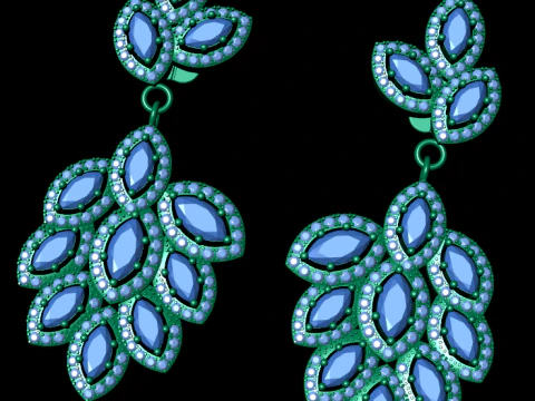 Diamond earring 3d render - 1 3D Print Model