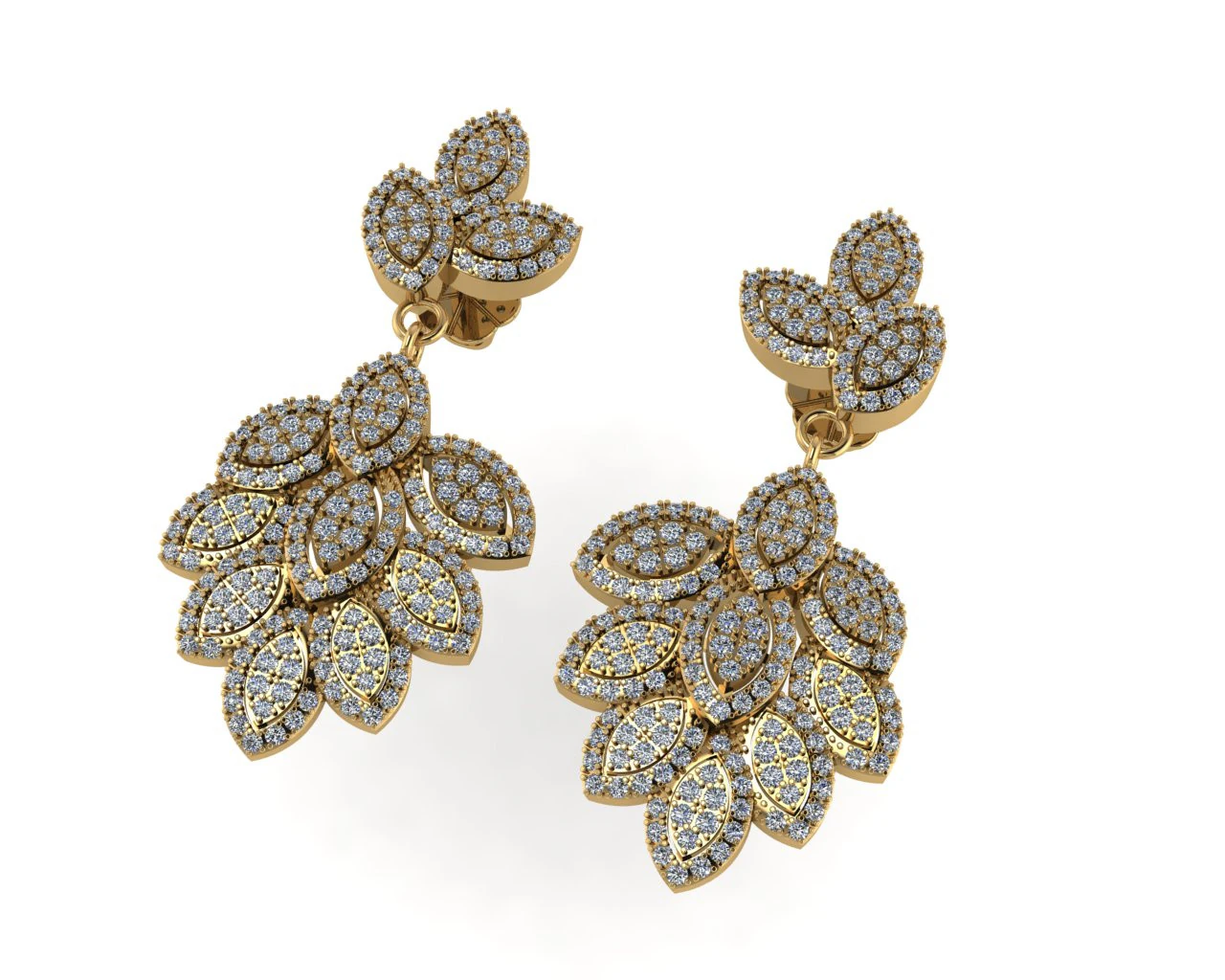 Diamond earring 3d render - 2 3D Print Model .c4d .max .obj .3ds .fbx .stl .blend