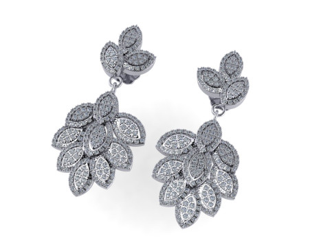 Diamond earring 3d render - 2 Model do druku 3D