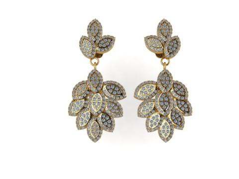 Diamond earring 3d render - 2 Model do druku 3D