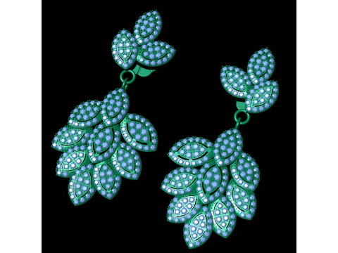 Diamond earring 3d render - 2 3D Print Model