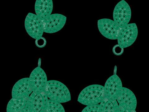 Diamond earring 3d render - 2 Model do druku 3D