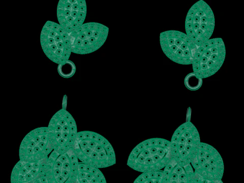 Diamond earring 3d render - 2 3D Print Model