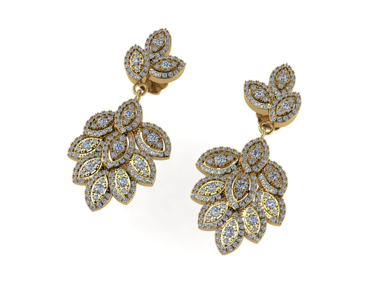 Diamond earring 3d render - 3 3D Print Model .c4d .max .obj .3ds .fbx .stl .blend 