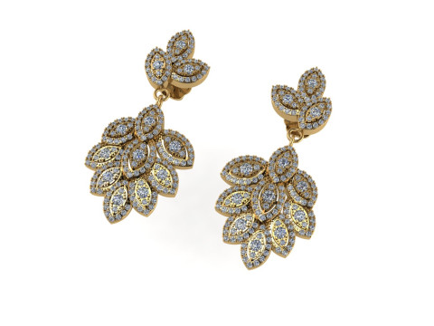 Diamond earring 3d render - 3 3D-Druckmodell