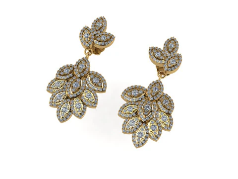 Diamentowy kolczyk renderowania 3d - 3 Model do druku 3D