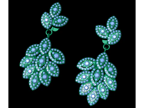 Diamond earring 3d render - 3 3D Print Model