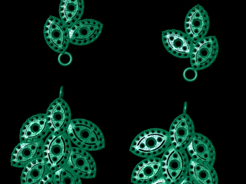 Diamond earring 3d render - 3 3D Print Model