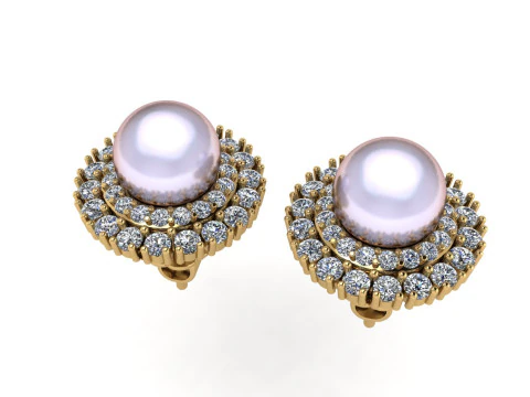 Diamentowy kolczyk renderowania 3d Model do druku 3D