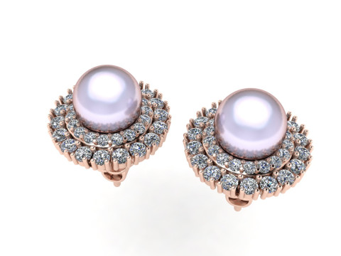 Diamond earring 3d render 3Dプリントモデル