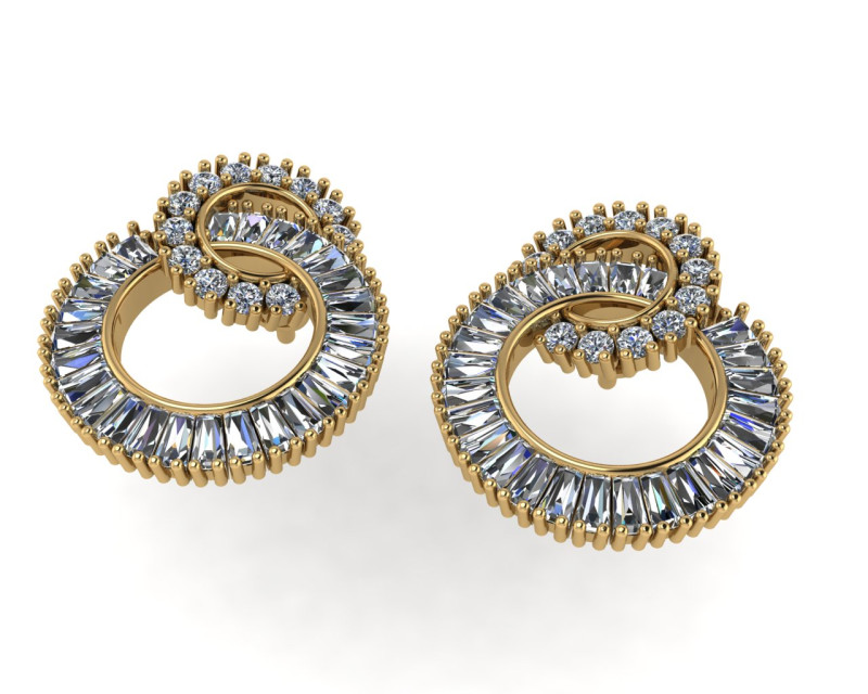 Diamond earring 3d render 3D 打印模型 .c4d .max .obj .3ds .fbx .stl .blend