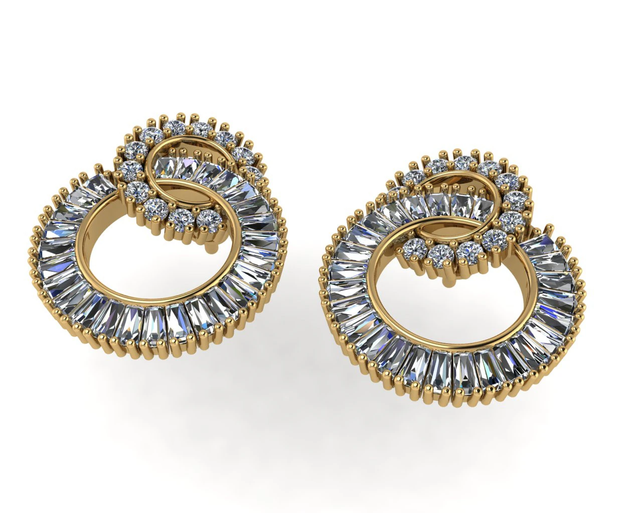 Diamond earring 3d render 3D Print Model .c4d .max .obj .3ds .fbx .stl .blend 
