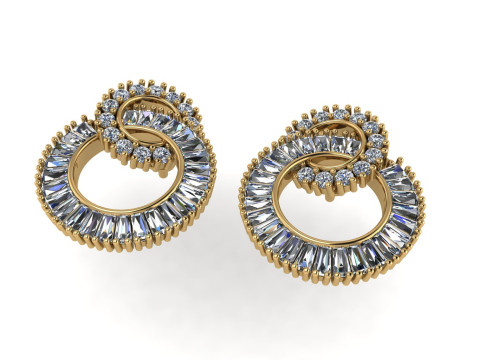 Diamond earring 3d render 3Dプリントモデル