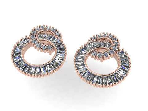 Diamond earring 3d render 3D 打印模型