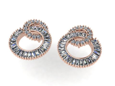Diamond earring 3d render 3D Print Model