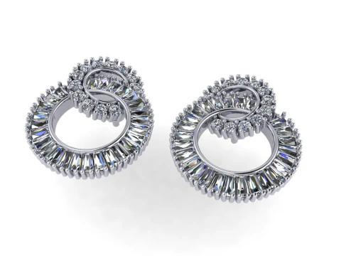 Diamond earring 3d render 3D Print Model