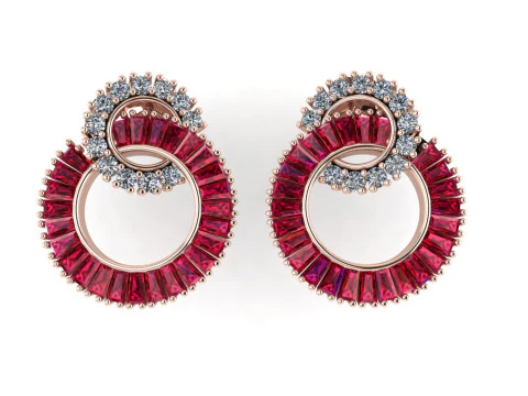 Diamond earring 3d render 3D Print Model