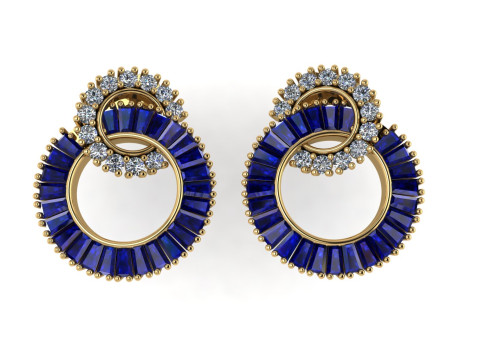 Diamond earring 3d render 3D 打印模型