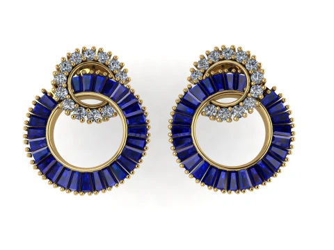 Diamond earring 3d render 3D Print Model