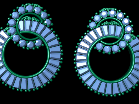 Diamond earring 3d render 3D 打印模型