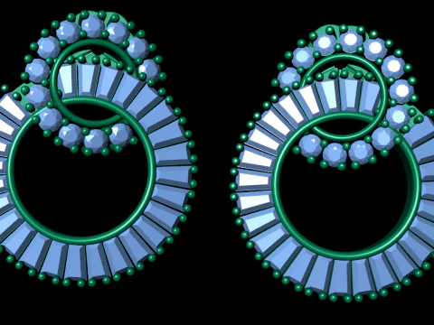Diamond earring 3d render 3D Print Model