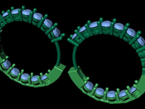 Diamond earring 3d render 3Dプリントモデル