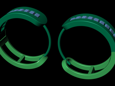 Diamond earring 3d render 3Dプリントモデル