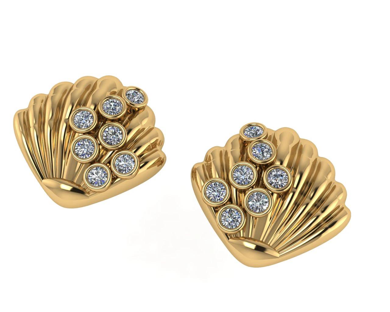 Diamond earring design 3d render 3D Print Model .c4d .max .obj .3ds .fbx .stl .blend