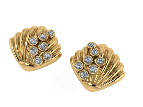 3D рендеринг бриллиантовых сережек 3D Принт Модель