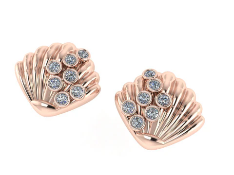 Diamond earring design 3d render 3D Print Model