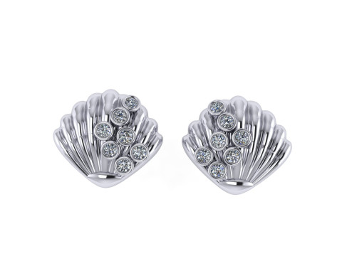 Diamond earring design 3d render 3Dプリントモデル