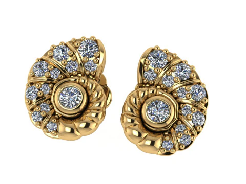 3D рендеринг бриллиантовых сережек 3D Принт Модель