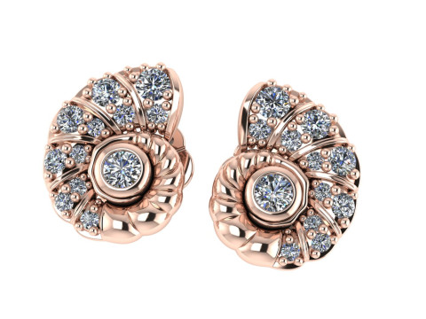 Diamond earring design 3d render 3Dプリントモデル