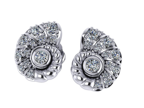 Diamond earring design 3d render 3Dプリントモデル