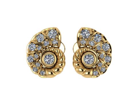 Diamond earring design 3d render 3Dプリントモデル