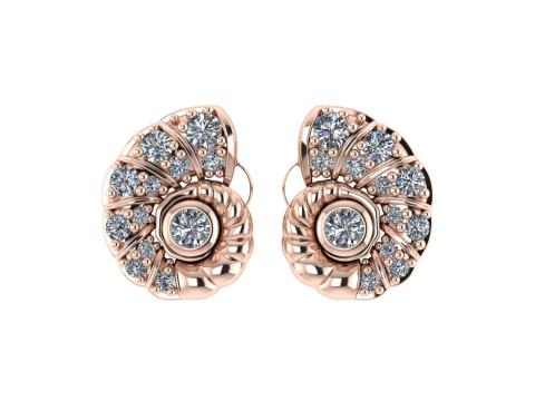 Diamond earring design 3d render 3Dプリントモデル