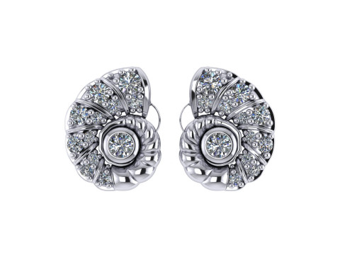 Diamond earring design 3d render 3Dプリントモデル