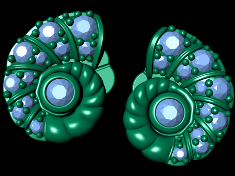 Diamond earring design 3d render 3Dプリントモデル