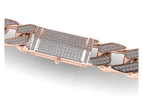 Diamond cuban link chain and lock 3d render 3Dプリントモデル