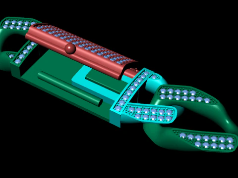 ダイヤモンド キューバ リンク チェーンとロックの 3 d レンダリング 3Dプリントモデル