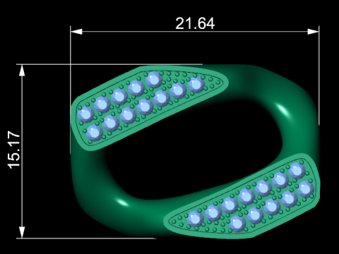 Diamond cuban link chain and lock 3d render 3Dプリントモデル