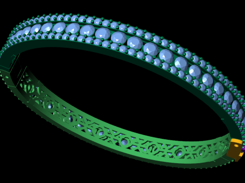 Diamond bracelets 3d render Modèles 3D en vedette