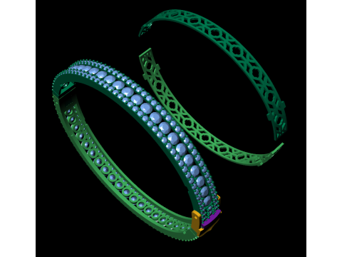 Diamond bracelets 3d render Modèles 3D en vedette