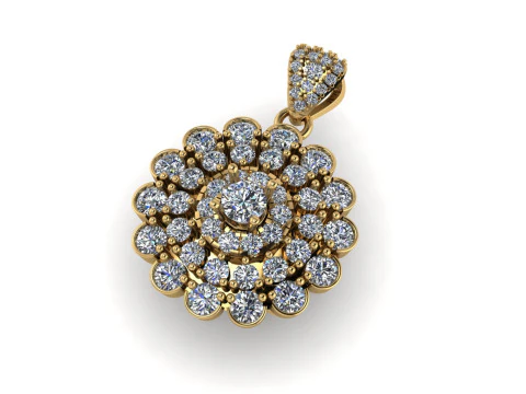 Бриллиантовый кулон 3D рендеринг 3D Принт Модель