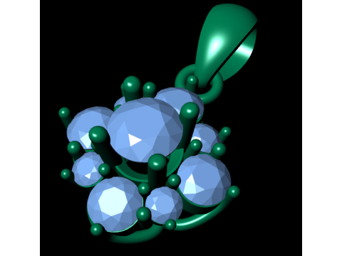 Diamond pentdant 3d render Model Cetak 3D