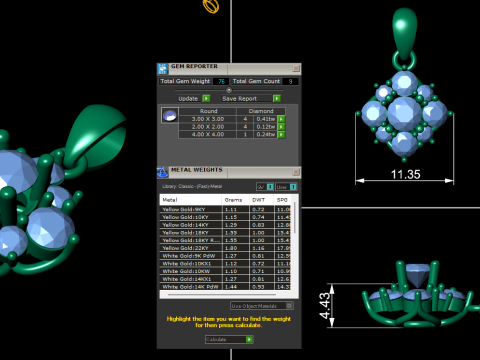 Diamond pentdant 3d render Model Cetak 3D