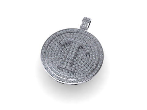 Diamond hiphop pendant 3d render 3Dプリントモデル